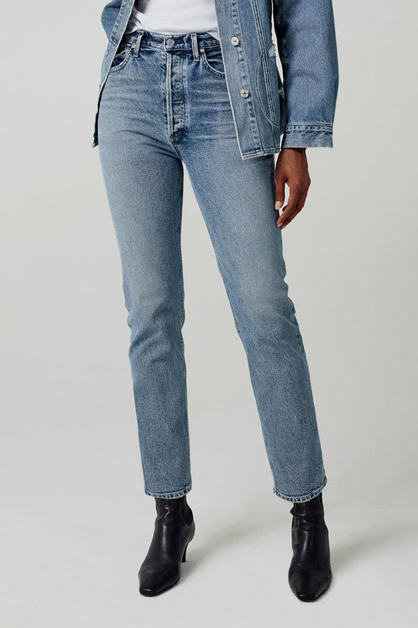 Citizen of Humanity Sabine high rise straight jeans in light blue ...