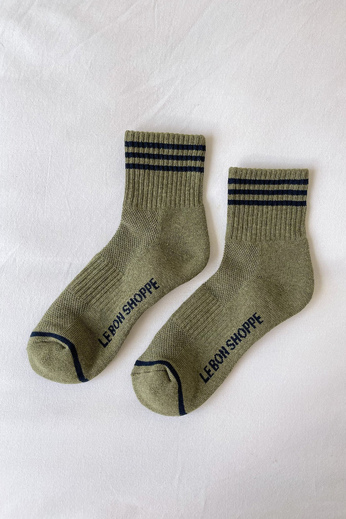 Le Bon Shoppe Girlfriend ribbed socks heather sage green  | pipe and row