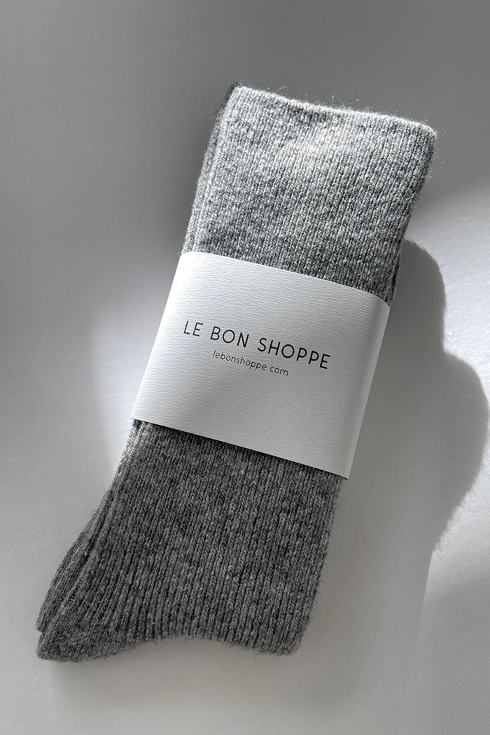 Le Bon Shoppe Grandpa socks stone heather grey cashmere wool | PIPE AND ROW