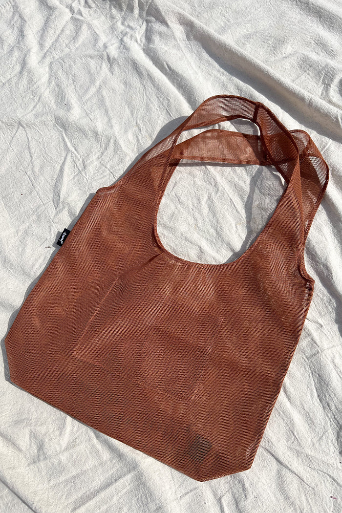 June's everyday mesh tote bag bio-knit terracotta | pipe and row