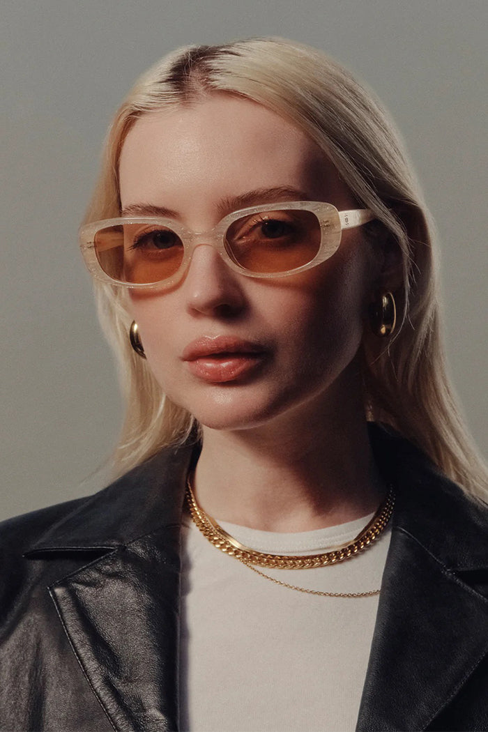 Raie eyewear Venus sunglasses cream glitter retro | Pipe and Row