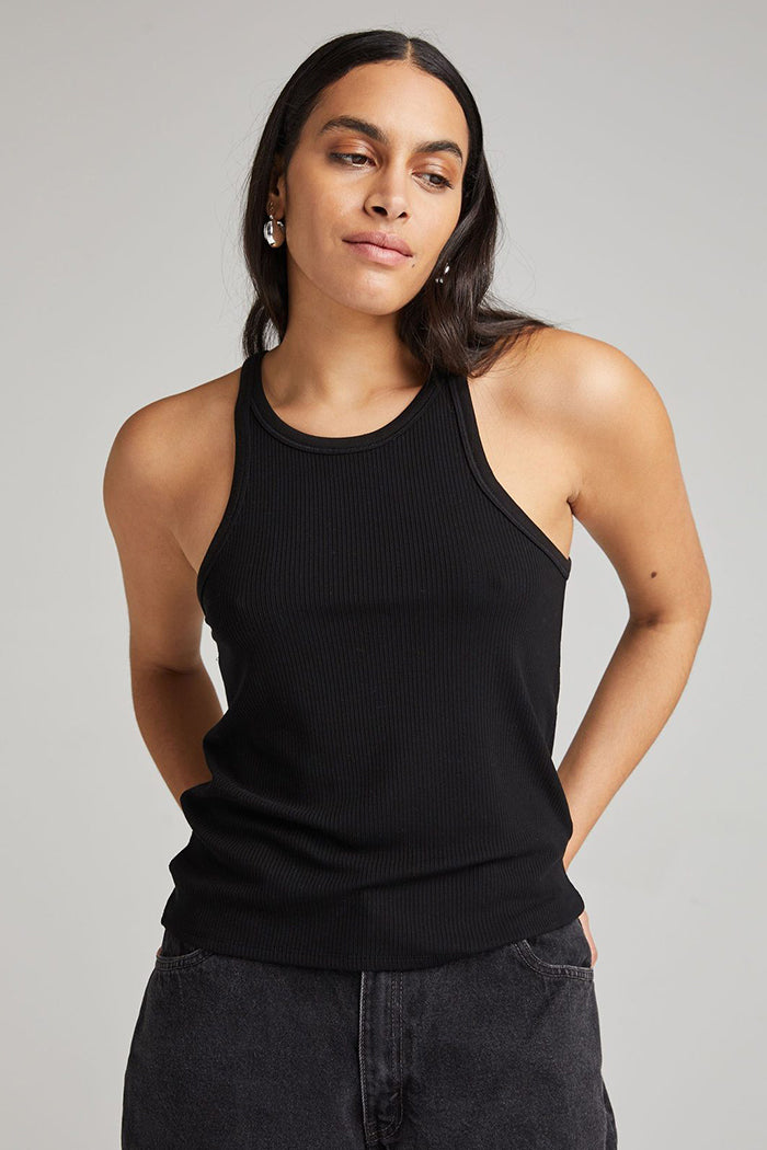 Richer Poorer vintage rib knit racer tank black | Pipe and Row Seattle