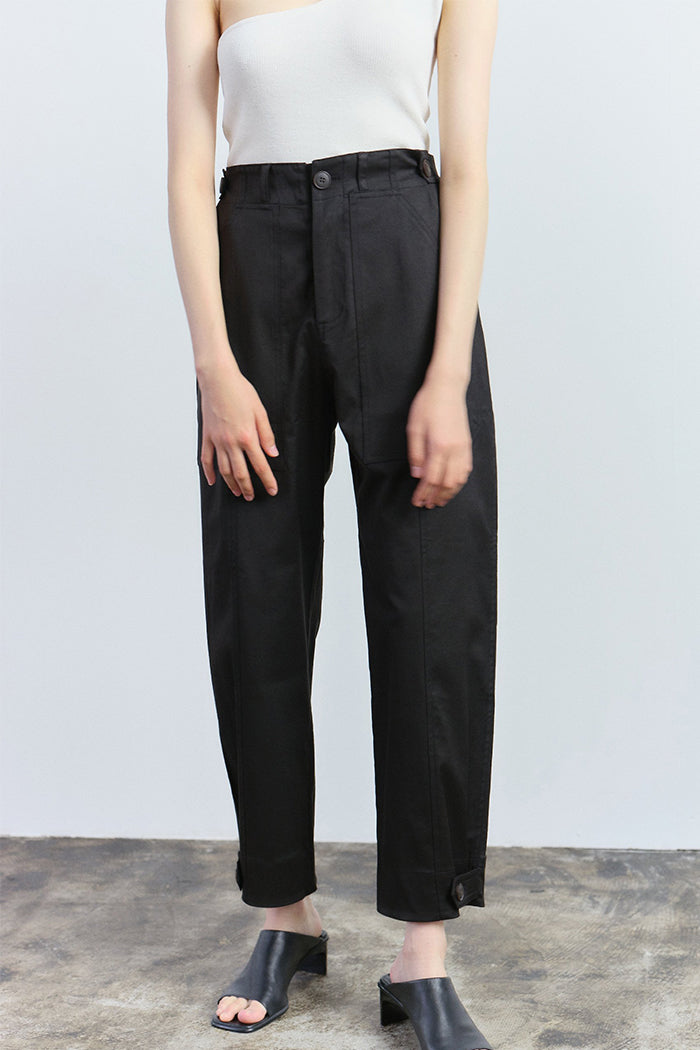 Mijeong Park cropped workwear trousers black | Pipe and Row Seattle